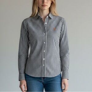American Eagle Outfitters Brown Gingham Shirt